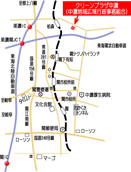 クリーンプラザ中濃周辺地図